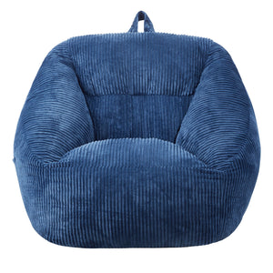 91 cm Bean Bag Chair with Soft Armrests and Storage Pocket Blue