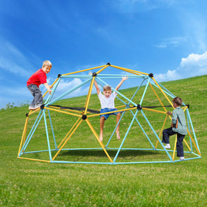 3m Geometric Dome Climber with Hammock and Swing, for Kids 3 to 10 Years Old,