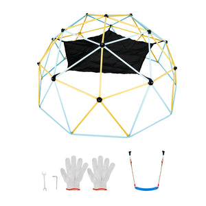 3m Geometric Dome Climber with Hammock and Swing, for Kids 3 to 10 Years Old,