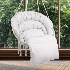 Macramé Hanging Chair with Cushion & Backrest