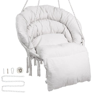 Macramé Hanging Chair with Cushion & Backrest