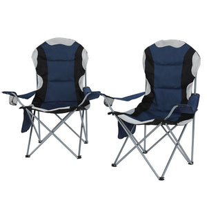 Weisshorn 2X Camping Folding Arm Chairs - Blue