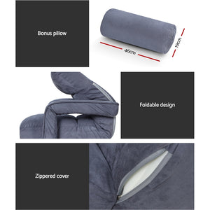 Floor Sofa Bed Lounge With Armrest Charcoal