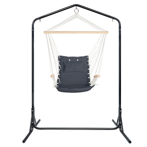 Hanging Hammock Arm Chair with Double Stand Grey