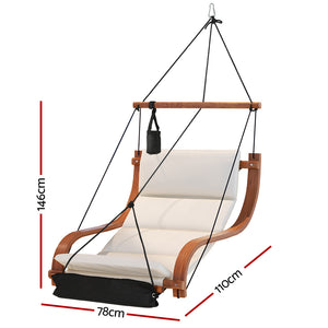 Curved Wooden Hammock Chair With Footrest