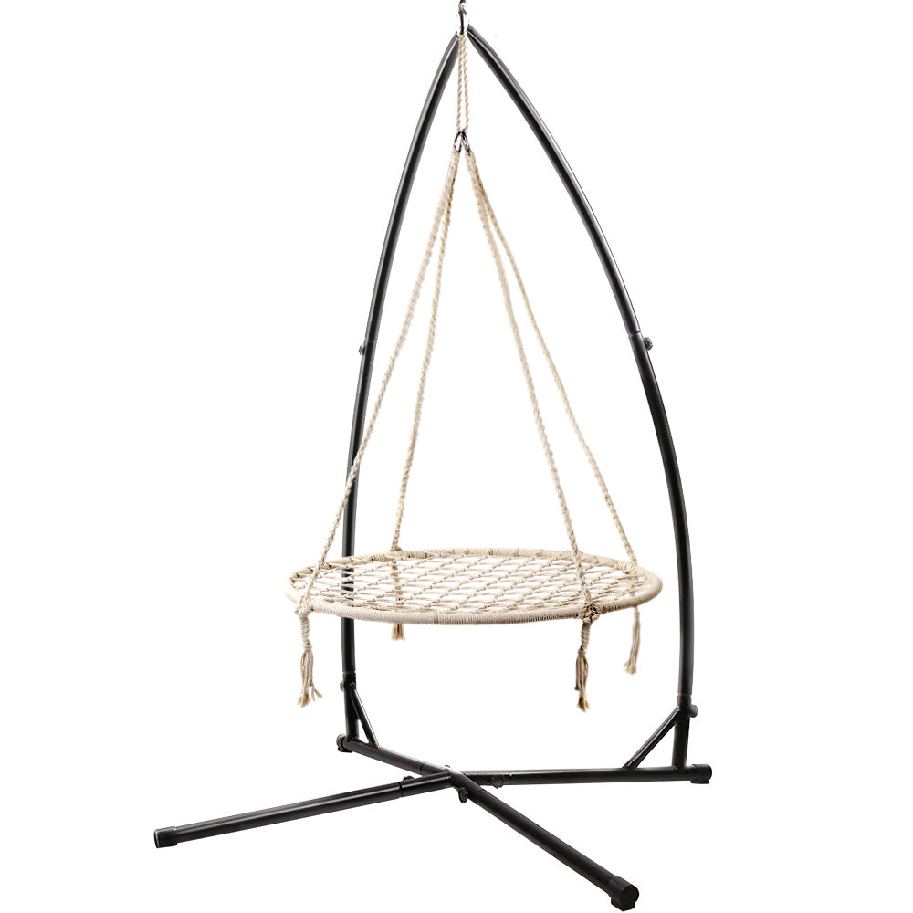 Keezi Spider Web Swing Hammock With Steel Stand