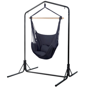 Grey Hanging Hammock Chair with Double Stand