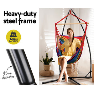 Multicolour Hanging Hammock Chair with Steel Stand