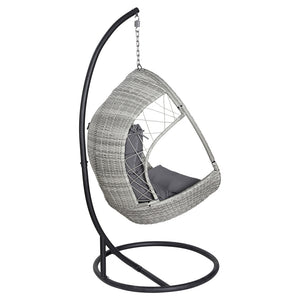 Wicker Outdoor Egg Swing Chair - Grey