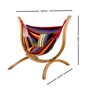 Freestanding Wooden Hanging Hammock Chair Combo