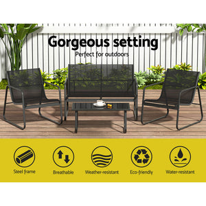 4 Piece Outdoor Lounge Setting - Chair & Table Set