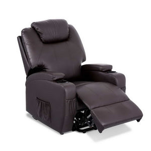 Artiss Electric Recliner Lift Chair - PU Leather Brown