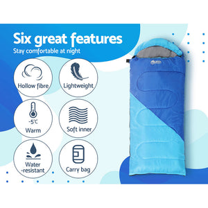 Thermal Sleeping Bag for Kids 172cm - Blue