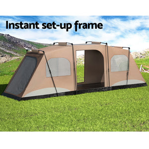 Weisshorn Camping Tent 10 Person Instant Up Tents Outdoor Family Hiking 3 Rooms