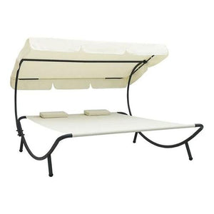 Outdoor Sunlounger Bed With Canopy