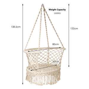 Macrame Folding Hammock Chair with Back rest