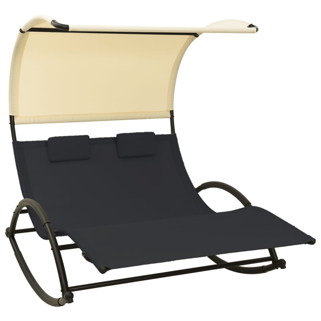 Rocking Double Sun Lounger with Canopy