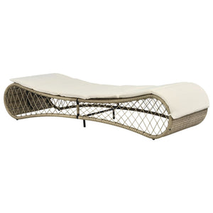 Curved Sun Lounger Daybed Poly Rattan
