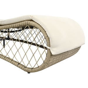 Curved Sun Lounger Daybed Poly Rattan