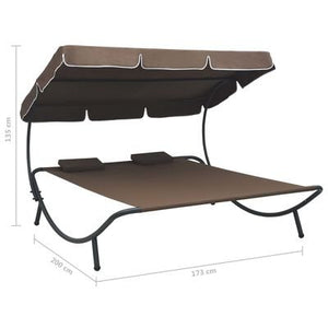 Outdoor Sunlounger Bed With Canopy
