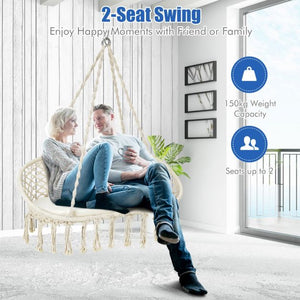 Double Boho Hanging Swing Chair