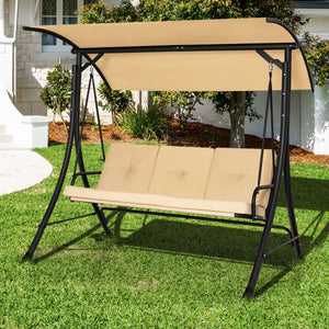 Lacey Lou 3 Person Porch Swing Beige