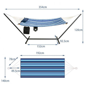 Hammock & Stand Set With Cushion & Cup Holder