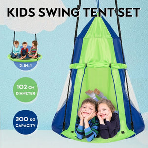 2 in 1 Kids Hanging Tree Tent Swing